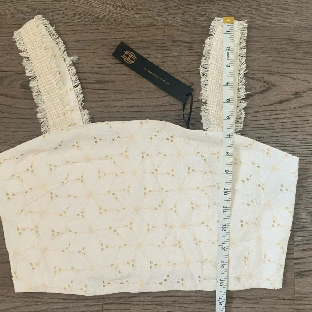 House of Harlow 1960 Eyelet Crop Top - Size M - White - NWT‎ - Picture 8 of 11
